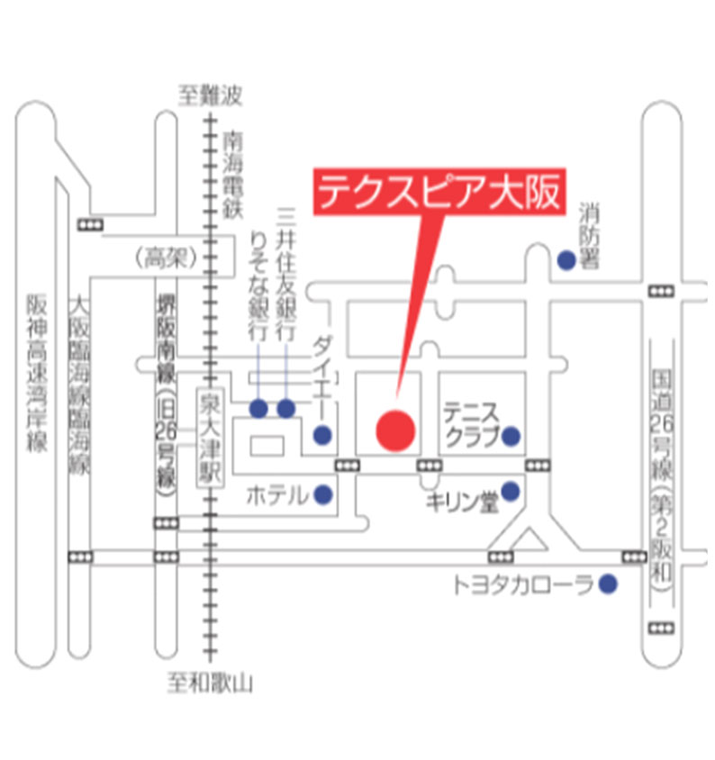テクスピア大阪地図